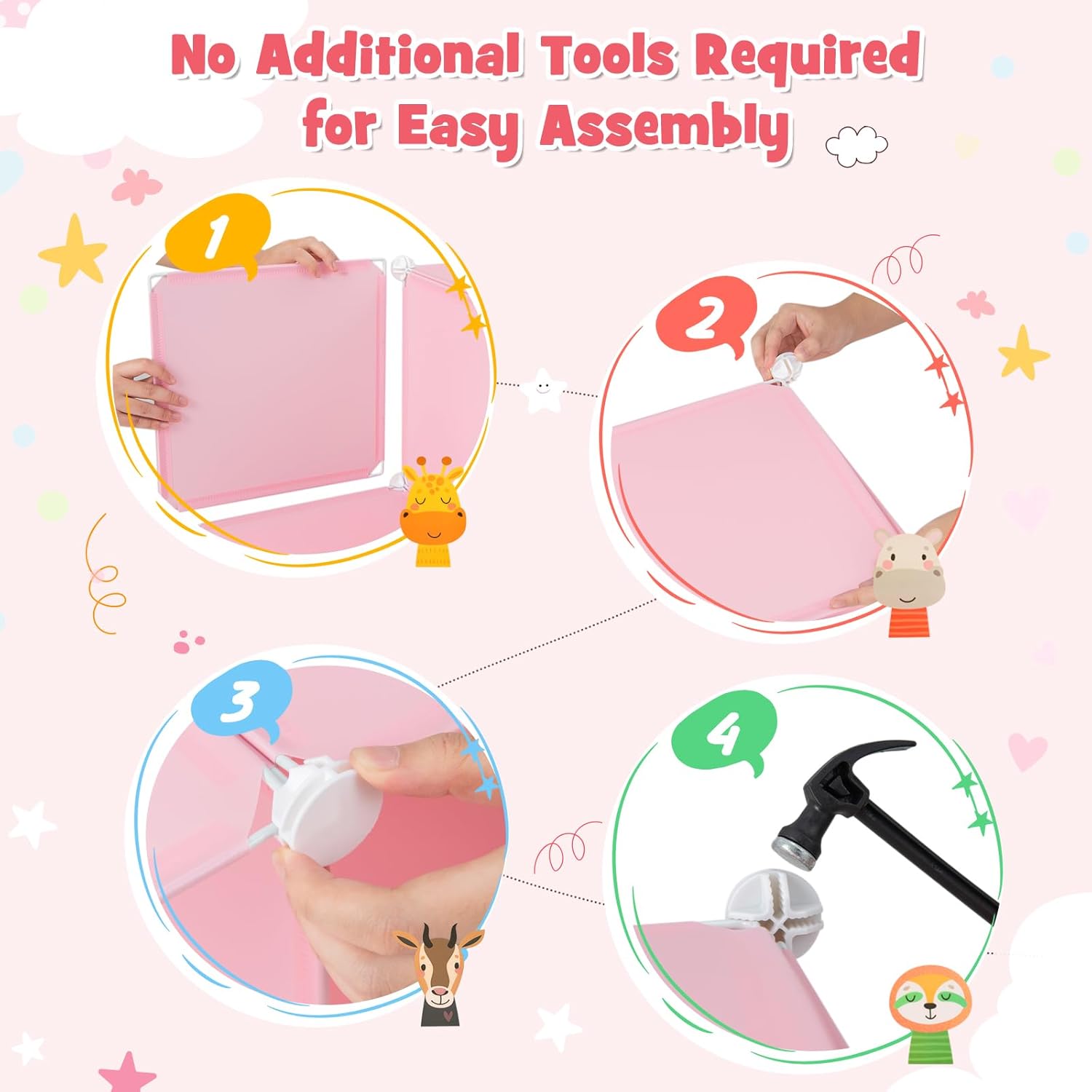 Costway Kids Wardrobe Closet, Baby Cartoon Clothes Storage Organizer, 12 Cubes & 2 Hanging Sections, Portable Children DIY Modular Bedroom Armoire Dresser Cabinet for Boys Girls (Blue\u002FPink\u002FWhite)