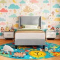 Modern Twin Bed Frame with Adjustable Headboard - Light Gray Velvet Upholstered Platform Bed, Sturdy Noise-Free Support, No Box Spring Required, Easy Assembly Metal Frame Suitable for,, Small s - Space-Saving Bed