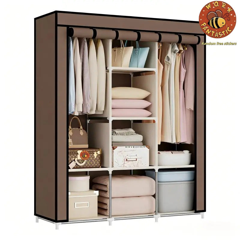 Portable Large Capacity Wardrobe | Home Clothes Organizer, Multi-Functional Closet Rack for Seasonal Storage, Easy to Assemble and Foldable for Moving, Renting, and Temporary Storage, Portable Closets