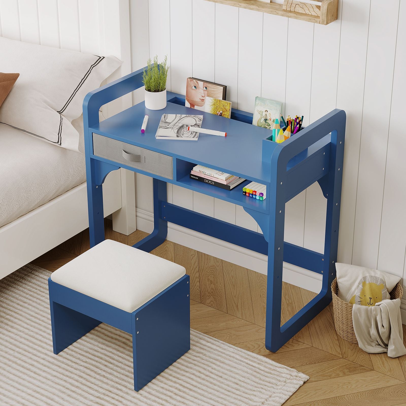 2026 Side Table, a Writing Desk Featuring a Wooden Frame - Made from Durable High-Quality Materials, Ideal for Study And Writing Tasks, Crafted for Comfort And Practicality, Compact End Table with a Storage Shelf
