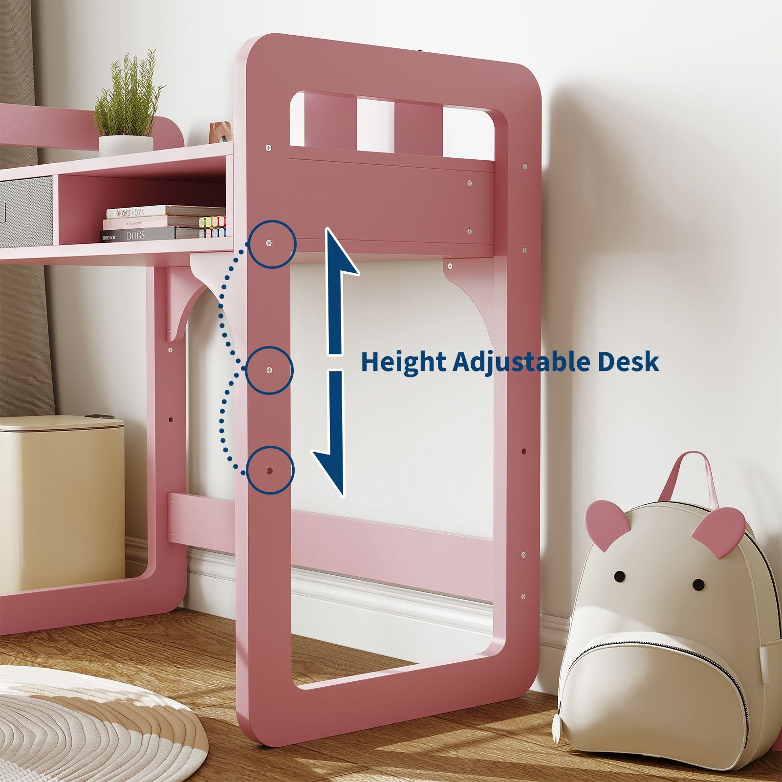 Cuties'S Wooden Frame Writing Desk | Durable Hardwood, Perfect for Study and Drawing, Ergonomic Design, Contemporary Style, Floor Mount, Mixed Color - MERXENG